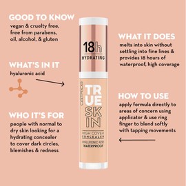 Catrice True Skin High Cover Concealer, No. 005, Nude, Anti-Pimples, Moisturising, Natural, for Dry Skin, Vegan, Oil-Free, Waterproof, Alcohol-Free, Pack of 1 (4.5 ml)