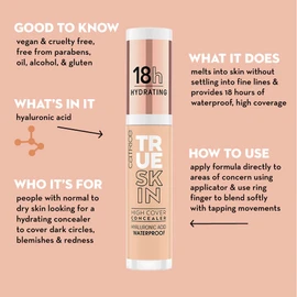 Catrice True Skin High Cover Concealer, No. 005, Nude, Anti-Pimples, Moisturising, Natural, for Dry Skin, Vegan, Oil-Free, Waterproof, Alcohol-Free, Pack of 1 (4.5 ml)