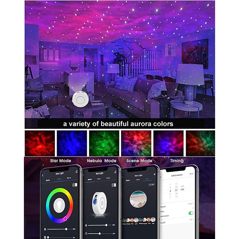Galaxy Projector for Bedroom, Star Projector,Smart APP & Voice Control