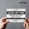 Clean Lint Trap Sign 5" x 7" | Durable Plastic