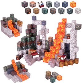 Magnetic Blocks - 128PCS Underground World Magnetic Blocks Building Sets - Sensory Stacking Build Set for 3-9 Year Olds