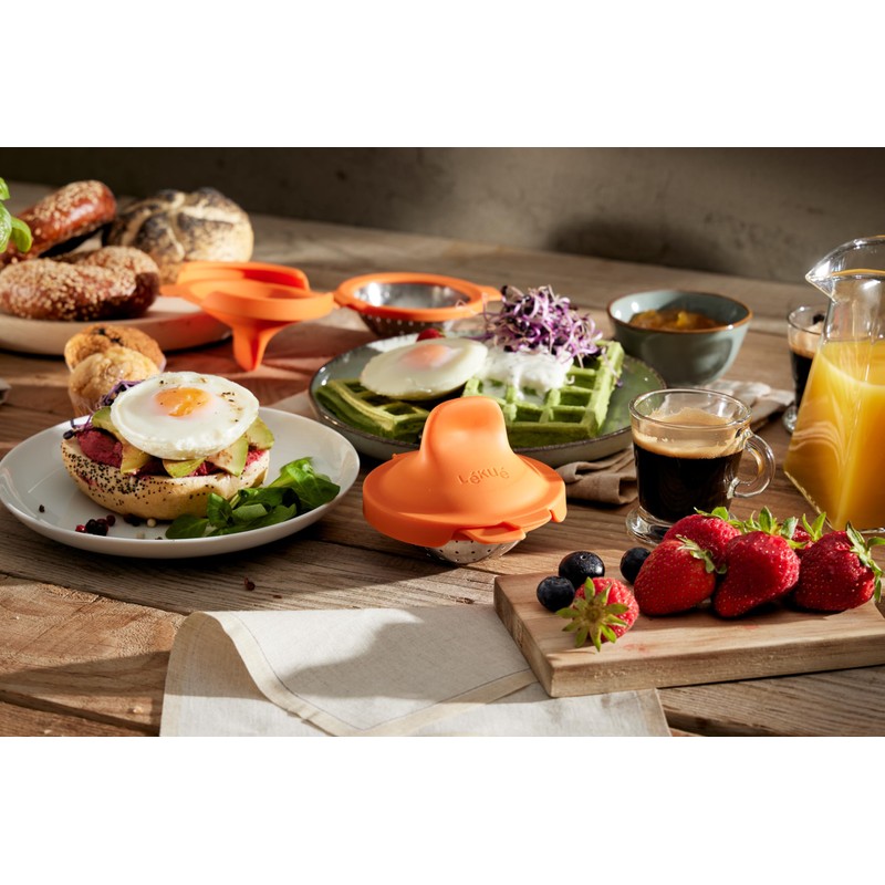 Lekue Poached Egg Maker/Poached Egg Cooker Set of 2, Orange