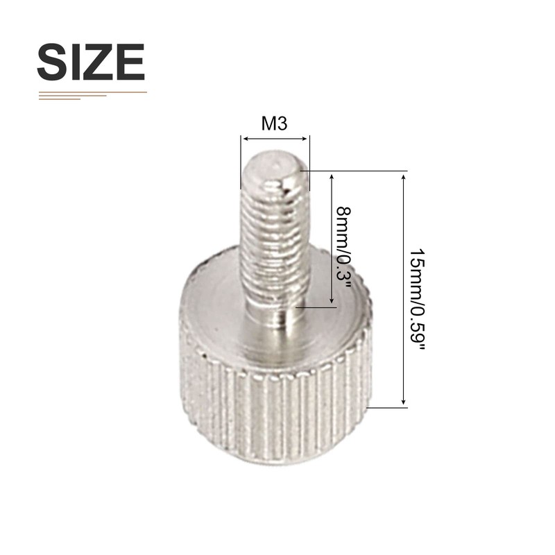 DTGN M3x8mm(DXL) Knurled Phillips Thumb Screws - 10Pack - Good