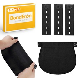BondEron 4 Stück Elastische Hosenbunderweiterung & Knopfverlängerung Set - Bunderweiterung für Hosen, Jeans | für Damen & Herren | Geeignet bei Frühschwangerschaft & Gewichtsschwankungen
