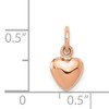 14K Solid Rose Pink Gold Heart Necklace Love Pendant Charm