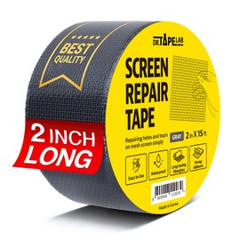 DR.TAPELAB Window Mesh Screen Repair Tape kit, Gray, 2inx15FT, Strong Adhesive & Waterproof, Covering up Holes and Tears Instantly, for Window and Screen Door, Fiberglass (Gray, Grey)
