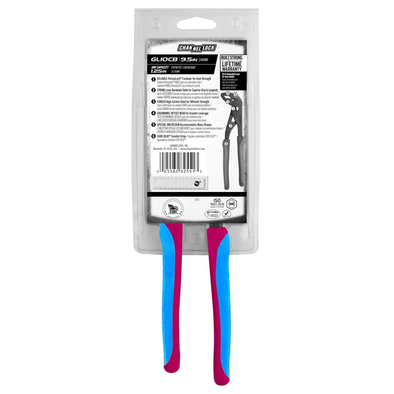 Channellock GL10CB 9.5-Inch Grip Lock Tongue and Groove Plier with