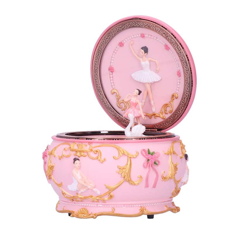 LED Music Box Figurine Rotation Exquisite Music Box Home Decoration