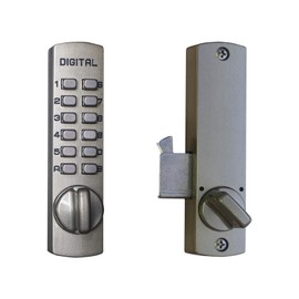 Lockey USA C-150SN Surface Mount Hook Bolt Lock, Mechanical Keyless Push-Button, Satin Nickel