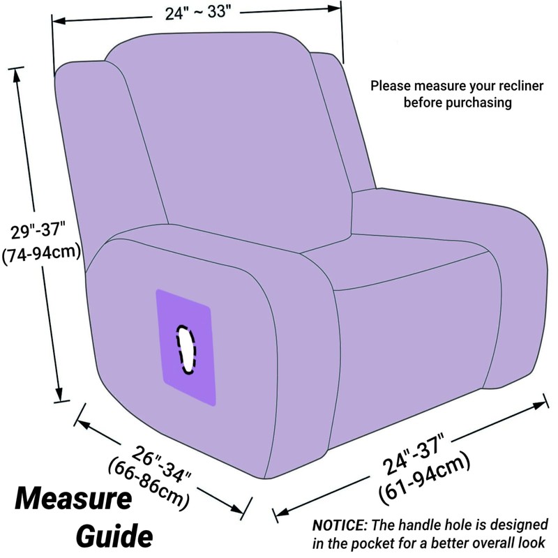 ZNSAYOTX Stretch Velvet Recliner Cover 4-Pieces, Thick Soft Recliner Chair