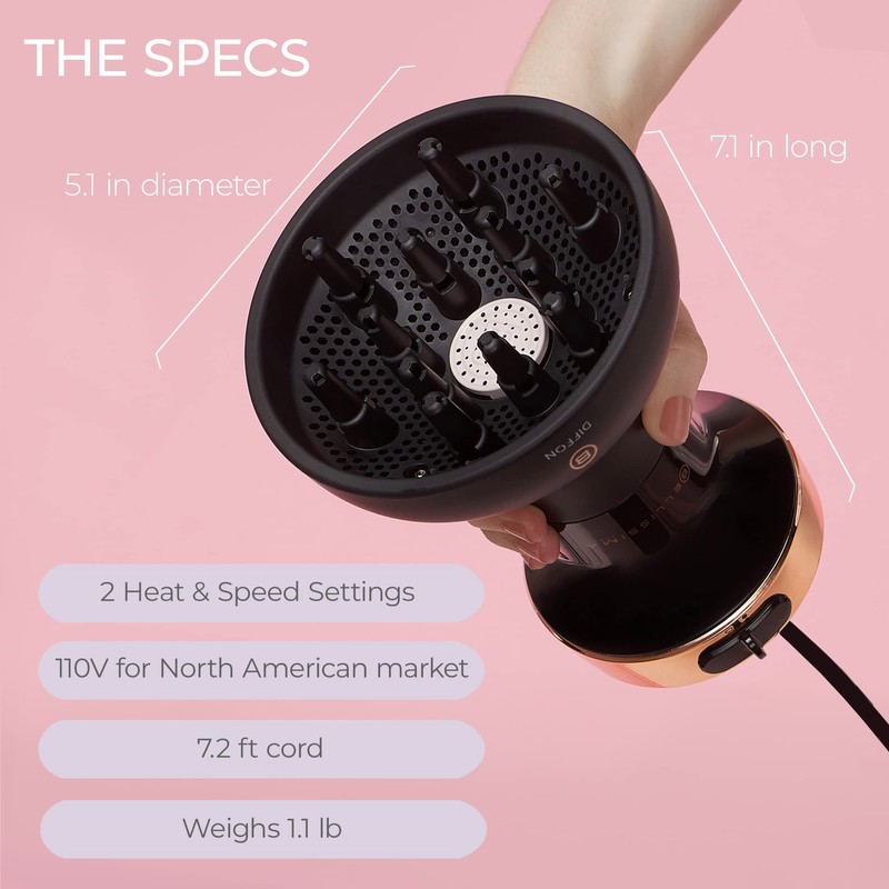 Bellissima Diffon Hair Diffuser and Ceramic Curly Hair Dryer -