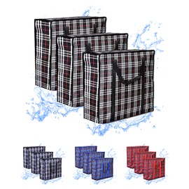 82L Extra Large JUMBO Storage Bags 190GSM for Organizing | Heavy-Duty Laundry Bags with zips for Clothes, Bedding | Durable Laundry Bag with Reinforced Handles. (3 PCS BLACK)