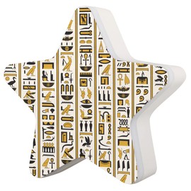 bisibuy Egyptian Hieroglyphs Plug in LED Night Light Lamp with Dusk to Dawn Sensor for Hallway, Kitchen, Bathroom, Stairs, Bedroom Decor Automatic Nightlights