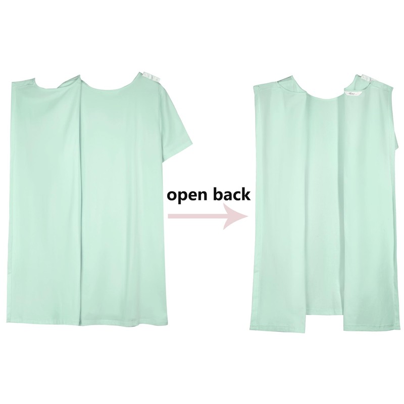 AVIIER 100% Cotton Hospital Gowns for Women Open Back Tear