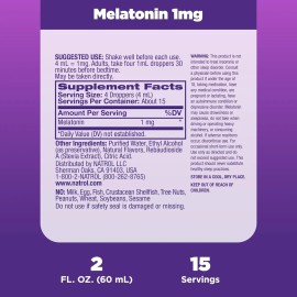 Natrol Melatonina Liquida 1 Mg | Rapida Absorción | 60 Ml Sabor Berry