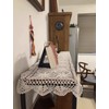 Lelefly Mantel rectangular de algodón hecho a mano, con encaje
