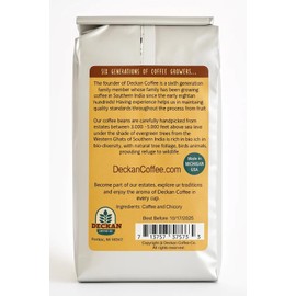 South Indian Mysore Coffee - Ground with Chicory - Authentic New Orleans/Indian Style Blend, Bold and Flavorful, 1lb Bag - Distinctive Chicory Coffee Taste