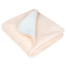 Organic Cotton Baby Blanket Warm, Breathable and Super Soft Quilted Toddler Blanket for Boys and Girls - Thermal Crib Blanket Thick and Light Weight 39''x47'' Large - Light Orange