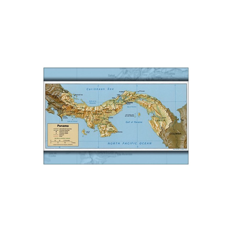 24"x36" Gallery Poster, cia map of Panama 1995