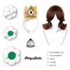 Short Curly Deep Brown Princess Costume Wig Set Red Brown