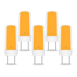 TZHILAN G8 LED Bulb Mini, T4 3W (30W Halogen Equivalent), Non-Dimmable, G8 Bi-Pin Flat Base, 3000K Warm White, 120V G8 Bulb for Puck Light, Under Cabinet Light, Under Counter Kitchen Lighting, 5-Pack