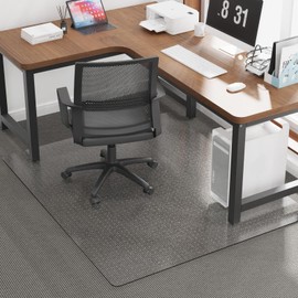 Keydol 50”x 60”Carpet Floor Mat for Office Chair, Clear Desk Chair Floor Mat for Carpet for Medium/Low Pile, HeavyDuty Chair Mats for Carpeted Floors, Studded Desk Mat for Carpet for Homes and Offices