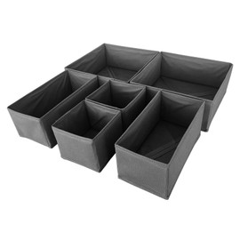 Telycummy 6 Pack Drawer Organizers for Clothing,Fabric Foldable Closet Organizers and Storage Dresser Drawer Dividers Storage Basket Bins for Clothes,Socks,Scarves,Ties,Underwear,Towels