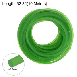 sourcing map Polyurethane Round Belt 2.5 mm Diameter 32.8 ft (10 Metres) Length Rough Surface PU Urethane Belt for Drive Technology Green