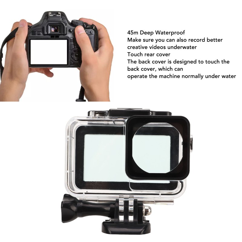45m Underwater Action Camera Waterproof Case Touchable Back Cover for