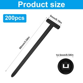 Pack of 200 Cable Ties Lock, Nylon Cable Tie Buckle Set, Nylon Universal Cable Tie Buckle, Self-Locking Cable Ties with Clips, Zip Ties Cable Ties Fastening Straps for Aut Household