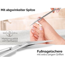 Toenail Scissors, Nail Scissors, Extra Long, 16 cm with Micro-Toothing, Manicure Pedicure Scissors for Seniors, Made of Stainless Steel, Ideal for Effortlessly Shortening Toenails with Case