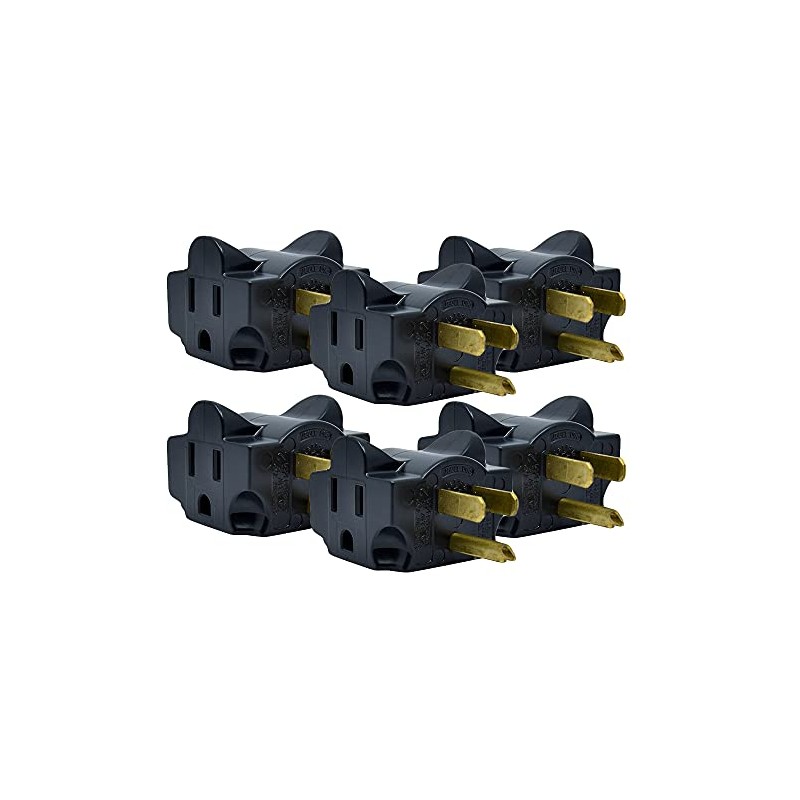 Hug-A-Plug Dual Outlet Wall Adapter, 6 Pack Black DG1.B.6.48-BK