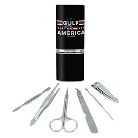 GRAPHICS & MORE Gulf of America Est. 2025 Stainless Steel Manicure Pedicure Grooming Beauty Care Travel Kit