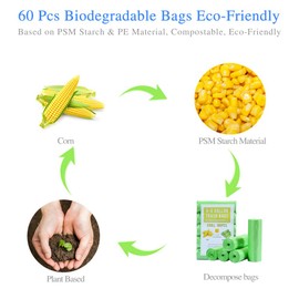 Bolsas de basura pequeñas biodegradables, bolsas de basura de reciclaje, bolsas de basura ecológicas para oficina, baño, pañales, cocina, coche, fuerte, resistente a desgarros y fugas