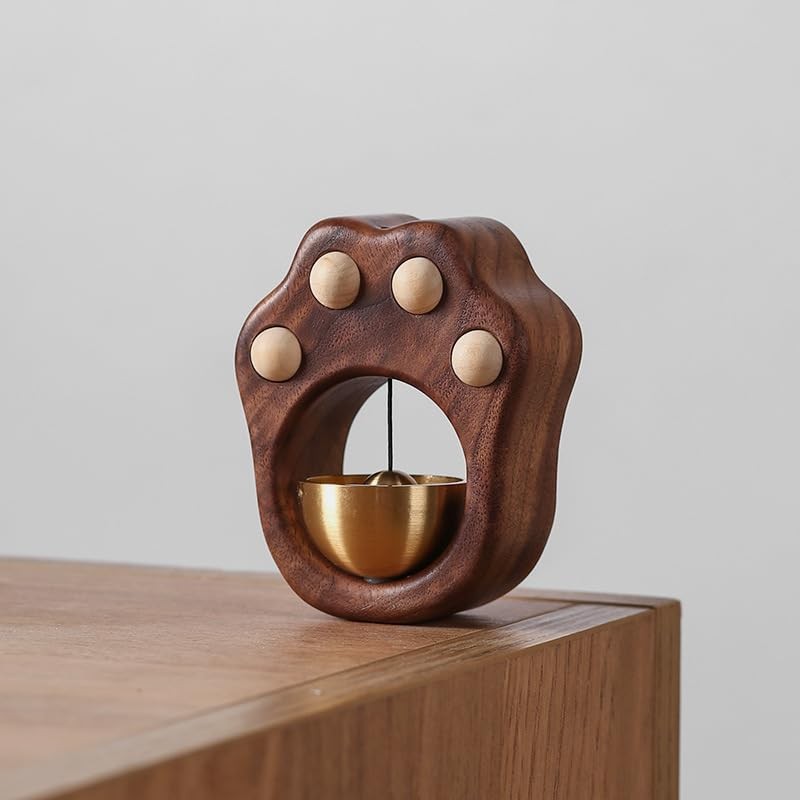 Maneki Neko Copper Bell, Entrance Wind Chime, Strap, Cat Claw