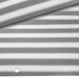 CelinaSun Privacy Screen Balcony 0.9 x 3 m Stripes Light Grey White HDPE Fence Screen with Cable Ties Breathable Balcony Border