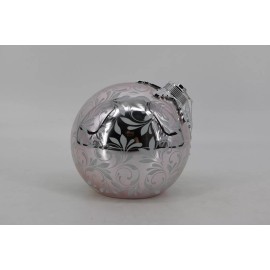 Valerie Parr Hill Pink ILLUMINATED SCROLL DESIGN 6" ORNAMENT SPHERE Valerie Parr Hill - NEW