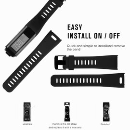 Wizvv Compatible Bands Replacement for Garmin Vivosmart HR, With Metal Buckle Fitness Wristband Strap