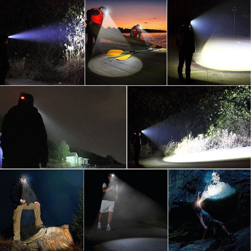 Headlamp Red and White Light, LED Headlamp 4 Modes, Waterproof