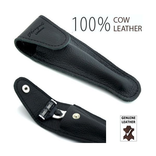 Travel Shaving 100%Leather Razor Cover /Case, Pouch for 3 Edge Compatible Razors