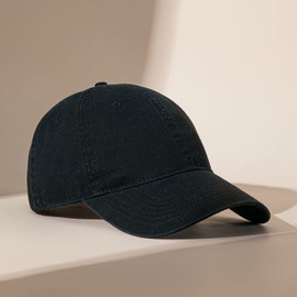 FREEBIRD99 Men Women Plain Cotton Vintage Washed Twill Baseball Cap Distressed Adjustable Strapback Dad Hat (Black+Light Khaki)