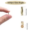 1400pcs 2x7mm Golden Glass Bugle Beads Tube Twisted Seed Beads