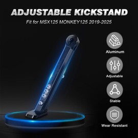 Motorcycle Kickstand Side Stand Support Stand Adjustable Aluminum CNC for Grom MSX125 MONKEY125 2019-2025 Black