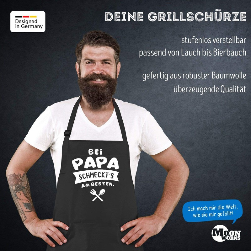 MoonWorks® Cooking Apron with Papa Mama Oma Opa schmeckts am