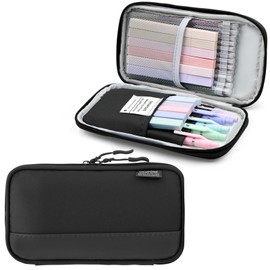 Daerthotk Big Capacity Pen Case Large Storage Pen Pouch Aesthetic, Office Pen Box Marker Case Simple Sturdy Multifunctional Bag Organizer for Man Women(Black)