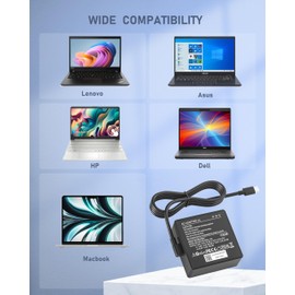 100W USB C Laptop Charger for Lenovo Yoga 7 7i 9 9i,ThinkBook15 16,Dell Precision 5480 5680 3580 3480 3581,100W AC Adapter for ROG Flow X13 Z13,ROG Ally X,Asus ZenBook 14 14X,Fast Charger Power Supply