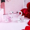 Crystal Couple Swans Figurine Faceted Glass Swan Statue Valentine's Day