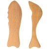 KOMBIUDA Convenient Beauty Tool 2pcs Wooden Massage Gua Sha Universal