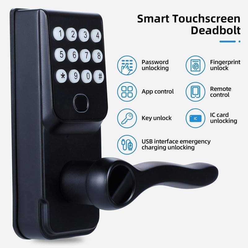Smart Door Lock, Keyless Entry Door Lock, Fingerprint Door Knob,