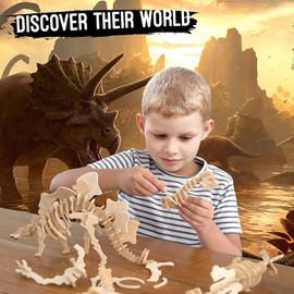 3D Dinosaur Puzzle,Dinosaur Toys,3D Wooden Puzzle,3D Puzzle,Dinosaur Model,Wooden Puzzle for Kids and Adults,Puzzle Education Toys for Kids(4pcs dinosaur)